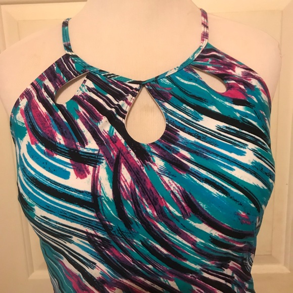 NWOT Sunshine Zone Tankini Swimwear Top Size 14 - Picture 3 of 8